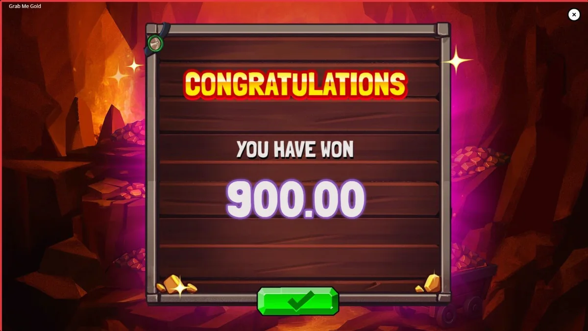 Tampilan visual slot Grab Me Gold dengan tema tambang emas dan simbol berkilau.